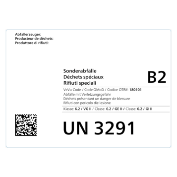 Vignette Gruppe B2 für Entsorgungsbehälter